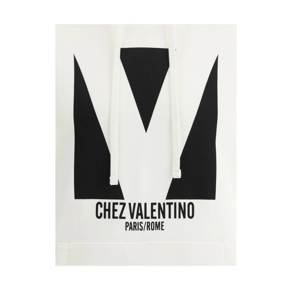 Valentino Monogram Hoodie Katoen Kangoeroezak White Heren