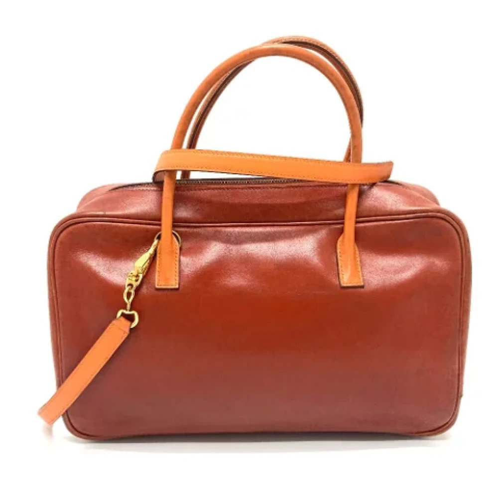 Hermès Vintage Pre-owned Leather handbags Orange Dames