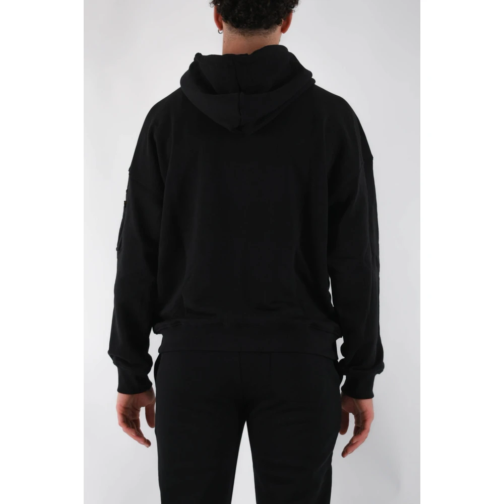 alpha industries Essentials hoodie met badge logo Black Heren