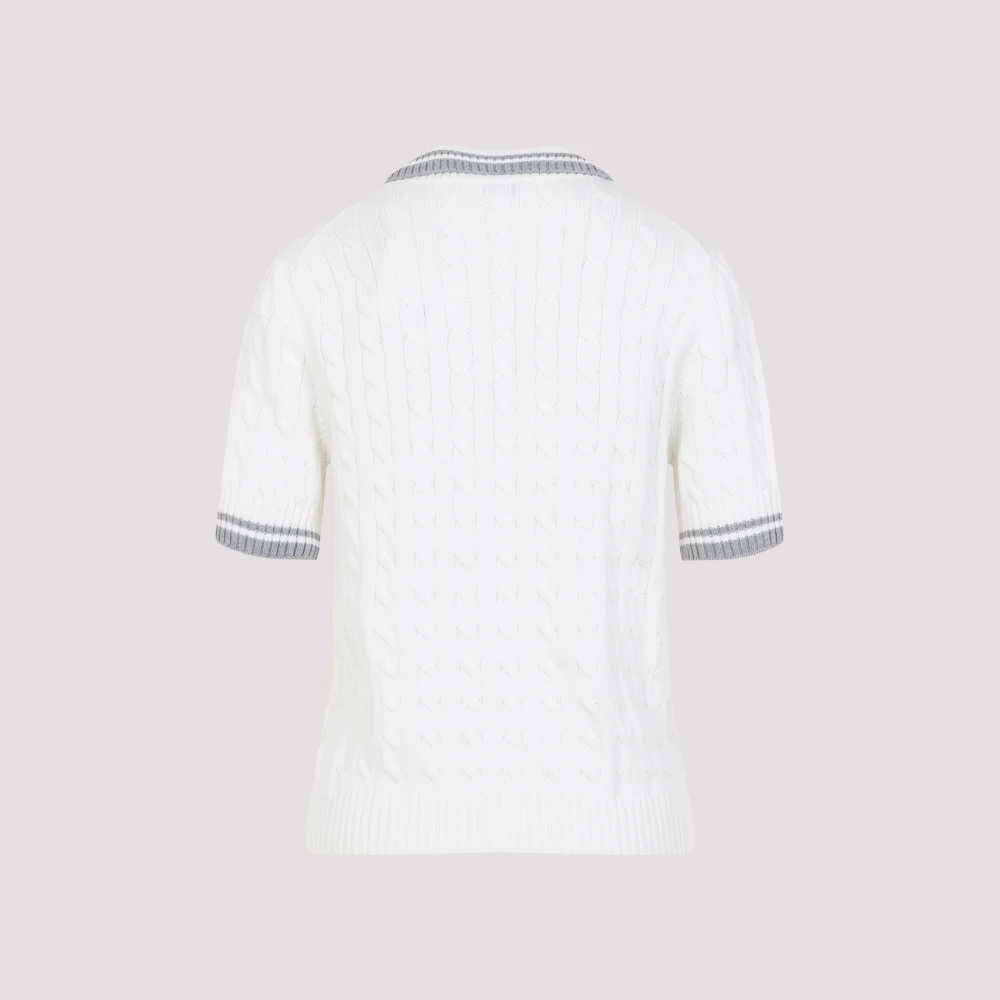 BRUNELLO CUCINELLI Rib Polo Shirt White Dames