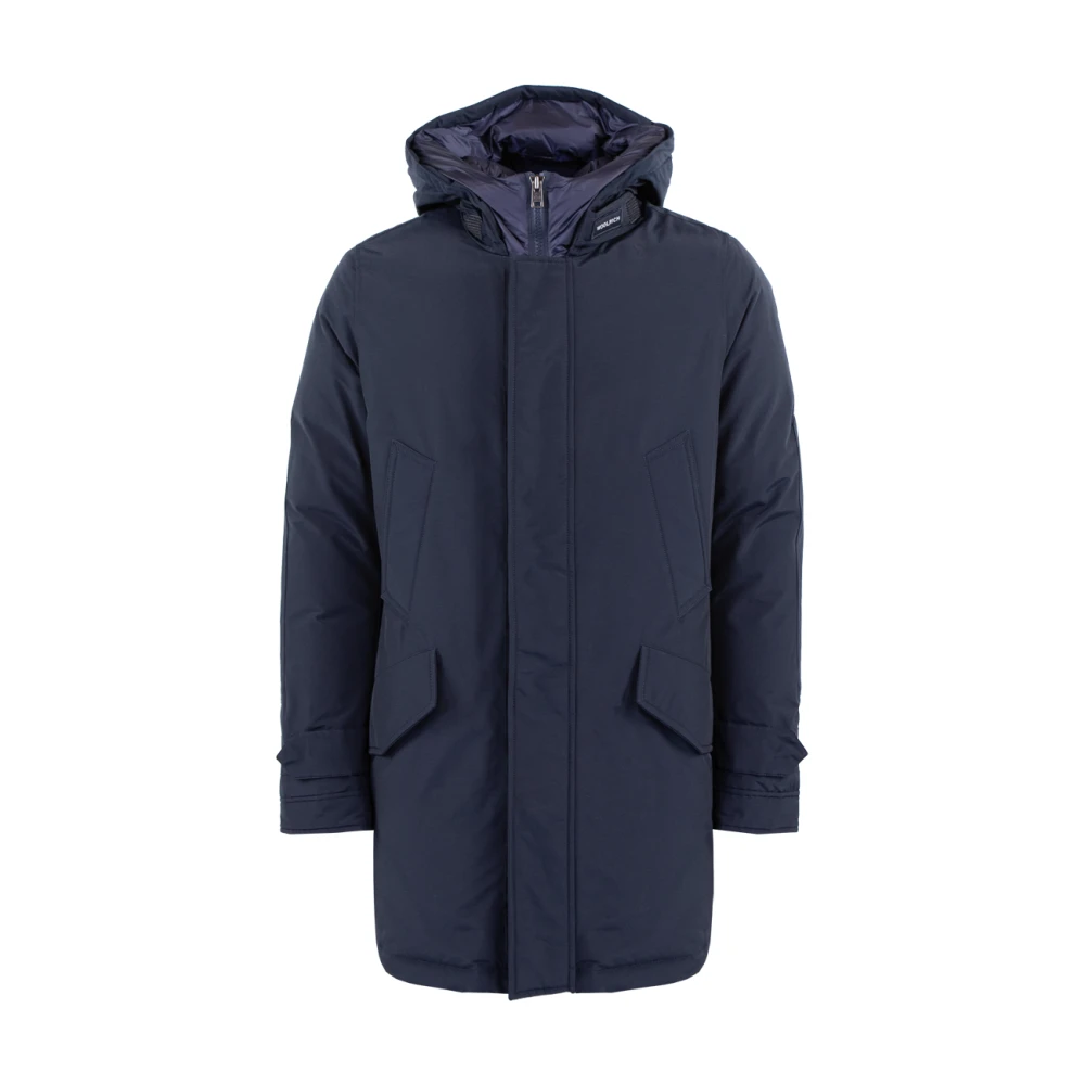 Woolrich Polar High Collar Parka Blue, Herr