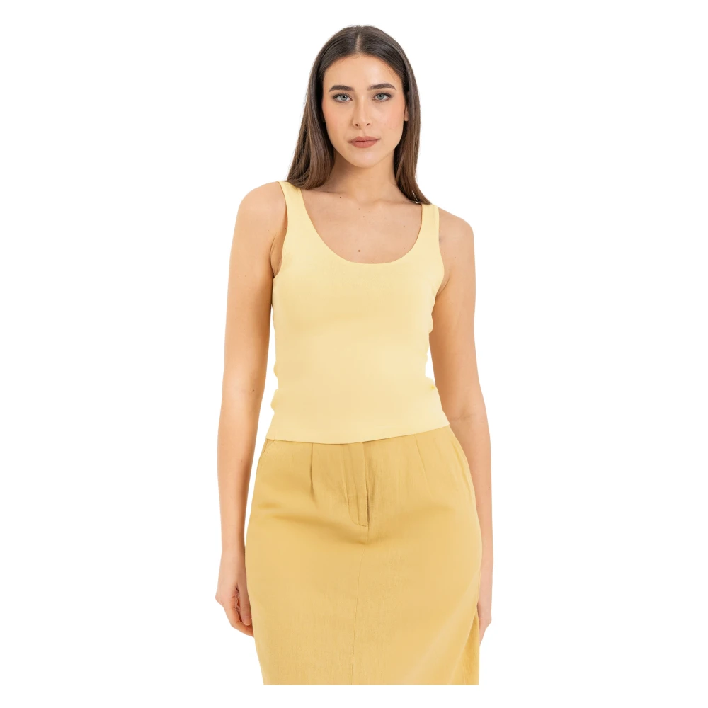 Kocca Yellow Sleeveless Top - Female - Sleeveless Tops - Xs - Tops
