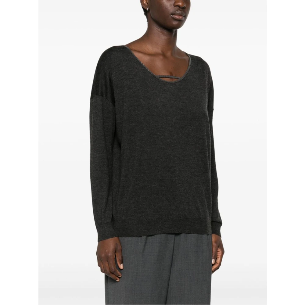 BRUNELLO CUCINELLI Antraciet Kasjmier Zijde Trui Gray Dames