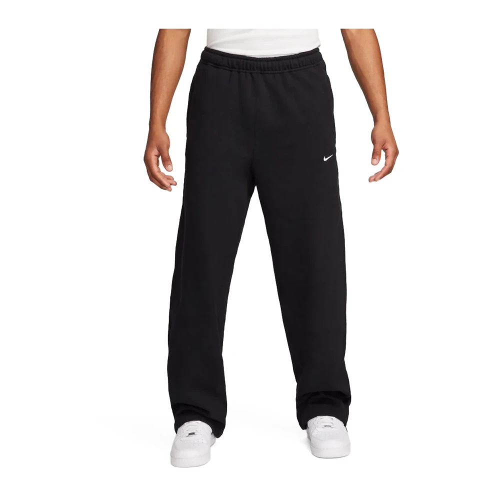 Nike Men's Black Training Trousers & Tights, Xl, Solo Swoosh Open-Hem Fleece Trousers
