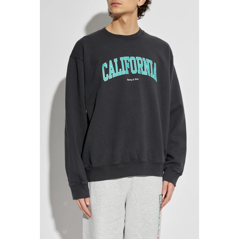 Sporty & Rich Sweatshirt uit de The Mountain collectie Black Unisex