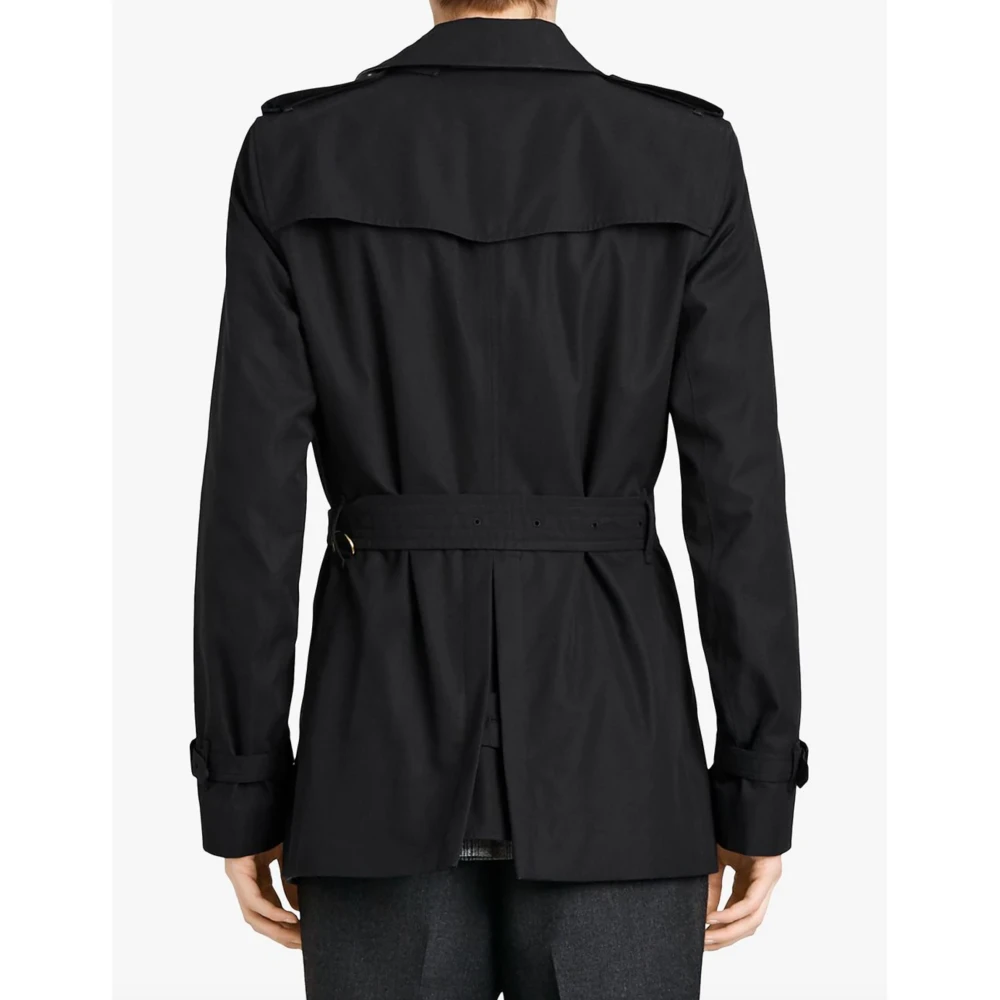 Burberry Zwarte Waterdichte Trenchcoat Blue Heren