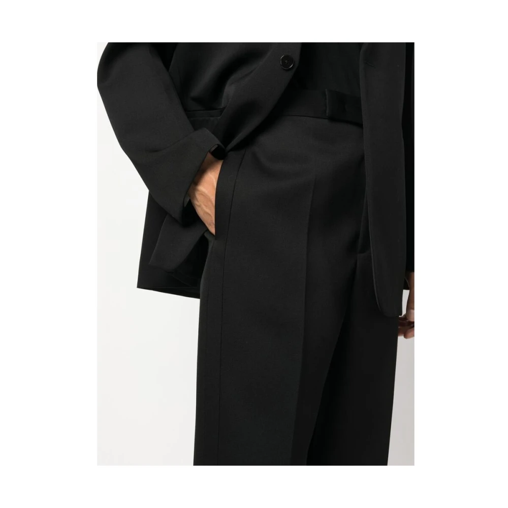 Jil Sander Zwart wol-katoenen jas en broek Black Heren