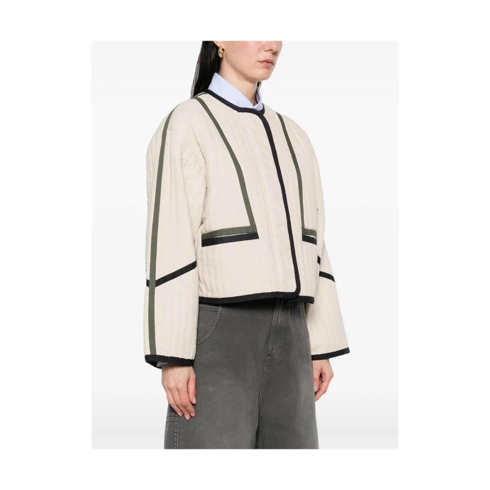 BA&SH Beige Rits Jas Lange Mouwen Geknipt Beige Dames