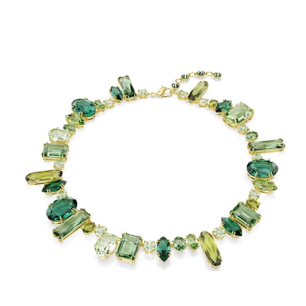 Swarovski Gema Halskette, Verschiedene Schliffe, 18K Goldbeschichtet Grün - Bild 2