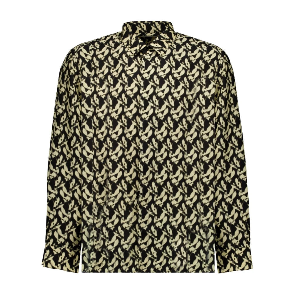 Saint Laurent Shirt met patroon klassieke stijl viscose Multicolor Heren