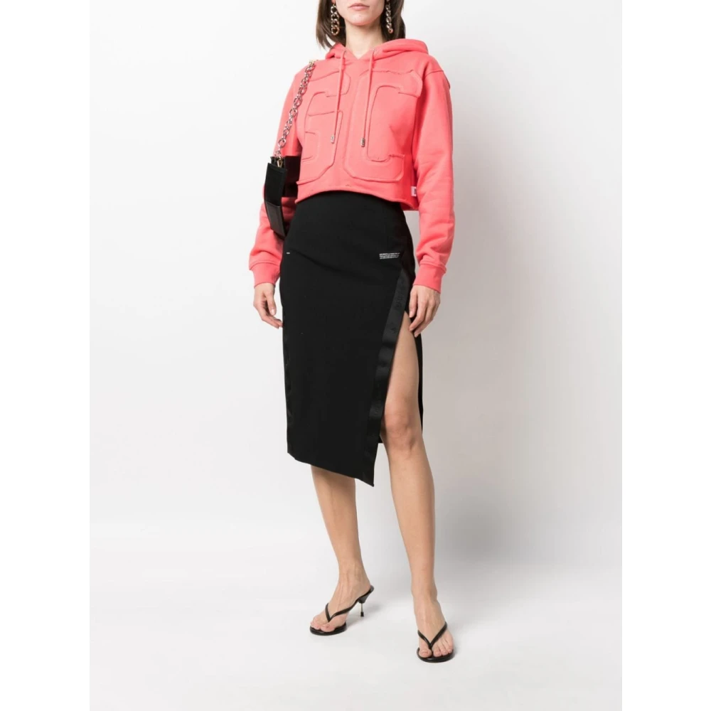 Gcds Stijlvolle Sweatshirt met Blootgestelde Schouders Pink Dames