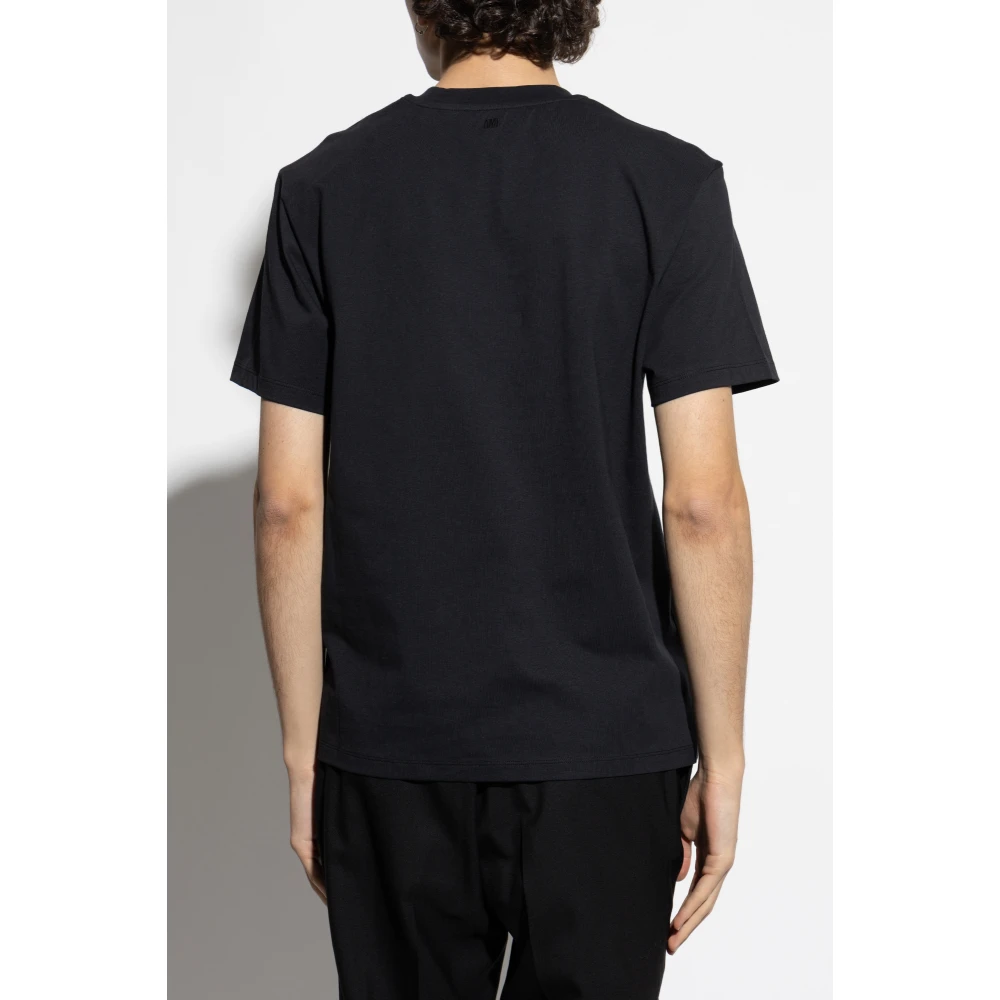 Ami Paris T-shirt met logo Black Heren