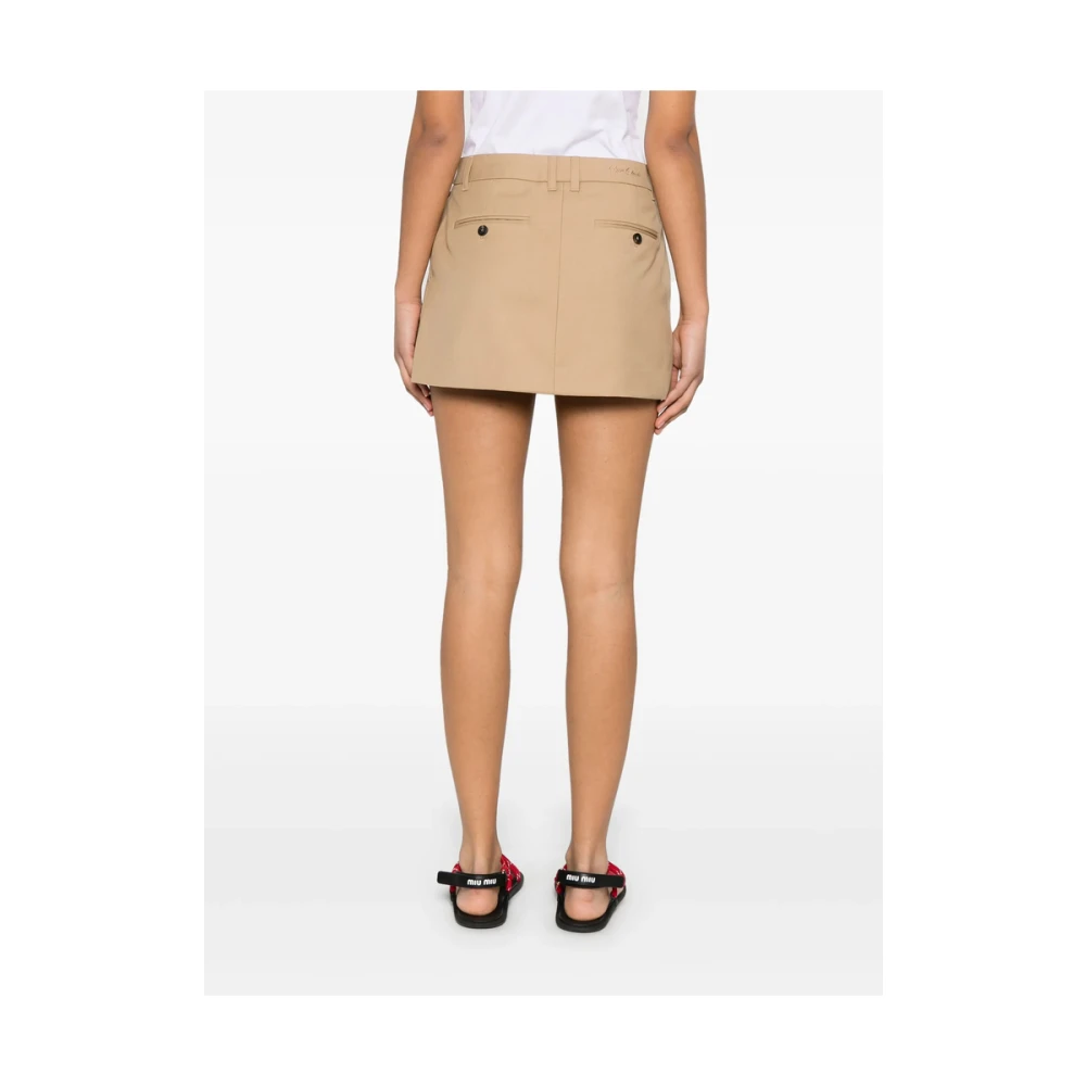Dunst Beige Rok met Zakken en Knopen Beige Dames