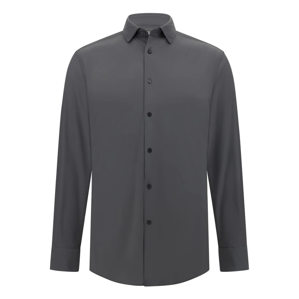 Boggi Milano Slim Fit Stretch Nylon Shirt Black Heren