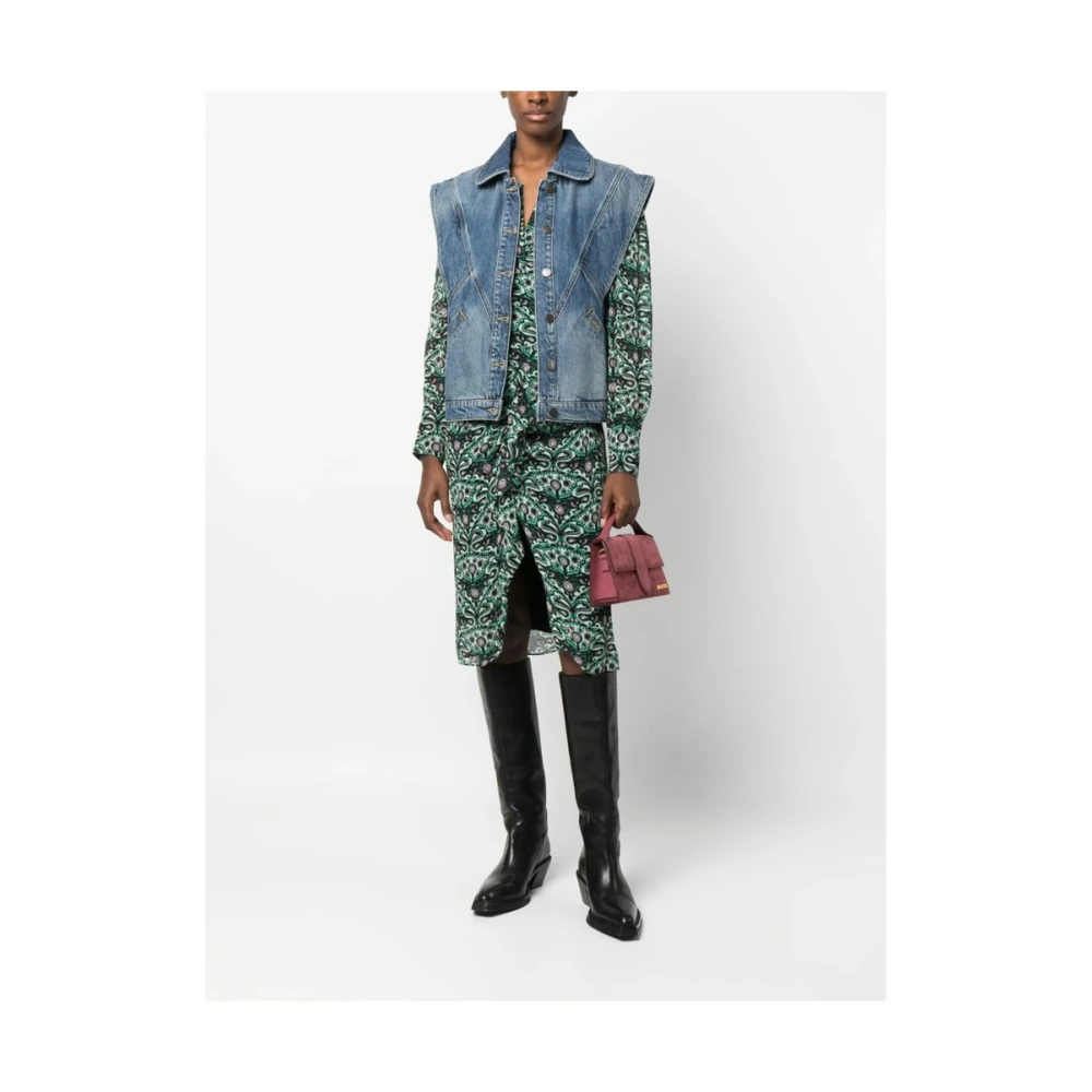 BA&SH Denim Mouwloos Jack Blue Dames