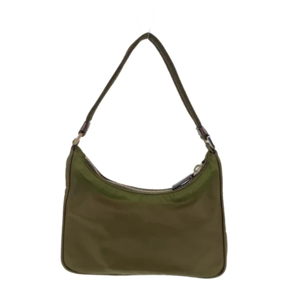Prada Vintage Pre-owned Canvas handbags Green Dames
