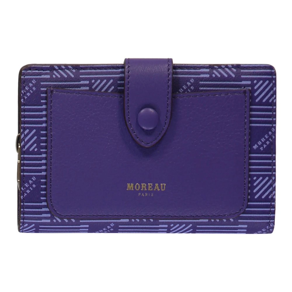 Moreau Paris Logo Print Leren Portemonnee Purple Dames