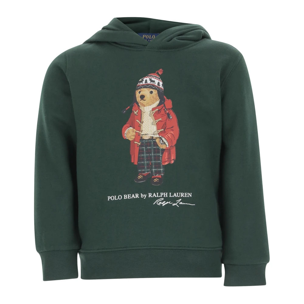 Polo Ralph Lauren Bomullsblandad Sweatshirt med Polo Bear Green, Pojke