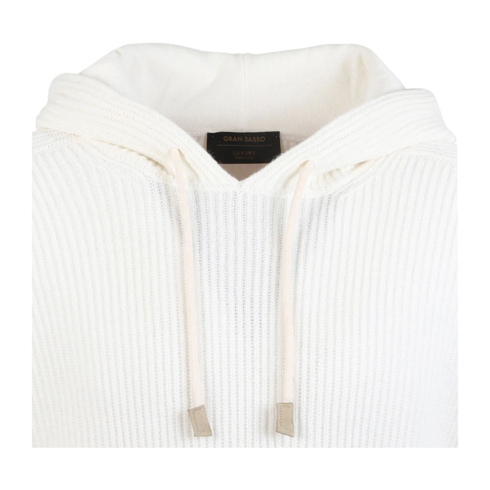Gran Sasso Witte Geribbelde Sweatshirt Lange Mouwen White Heren