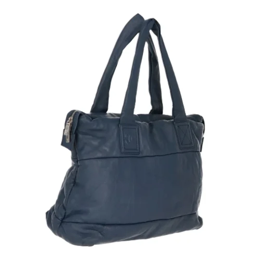 Chanel Vintage Pre-owned Leather chanel-bags Blue Dames