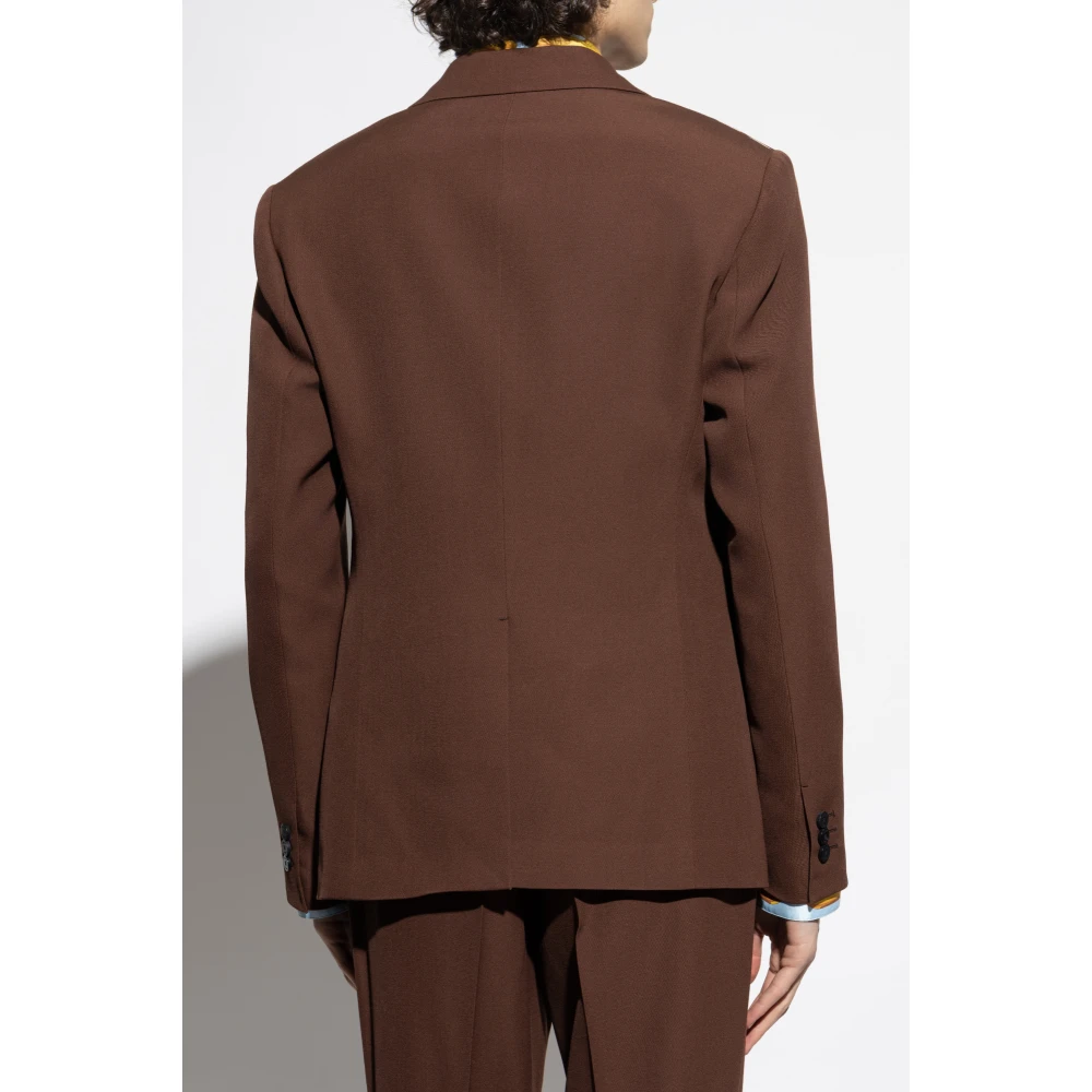 Versace Blazer met open revers Brown Heren