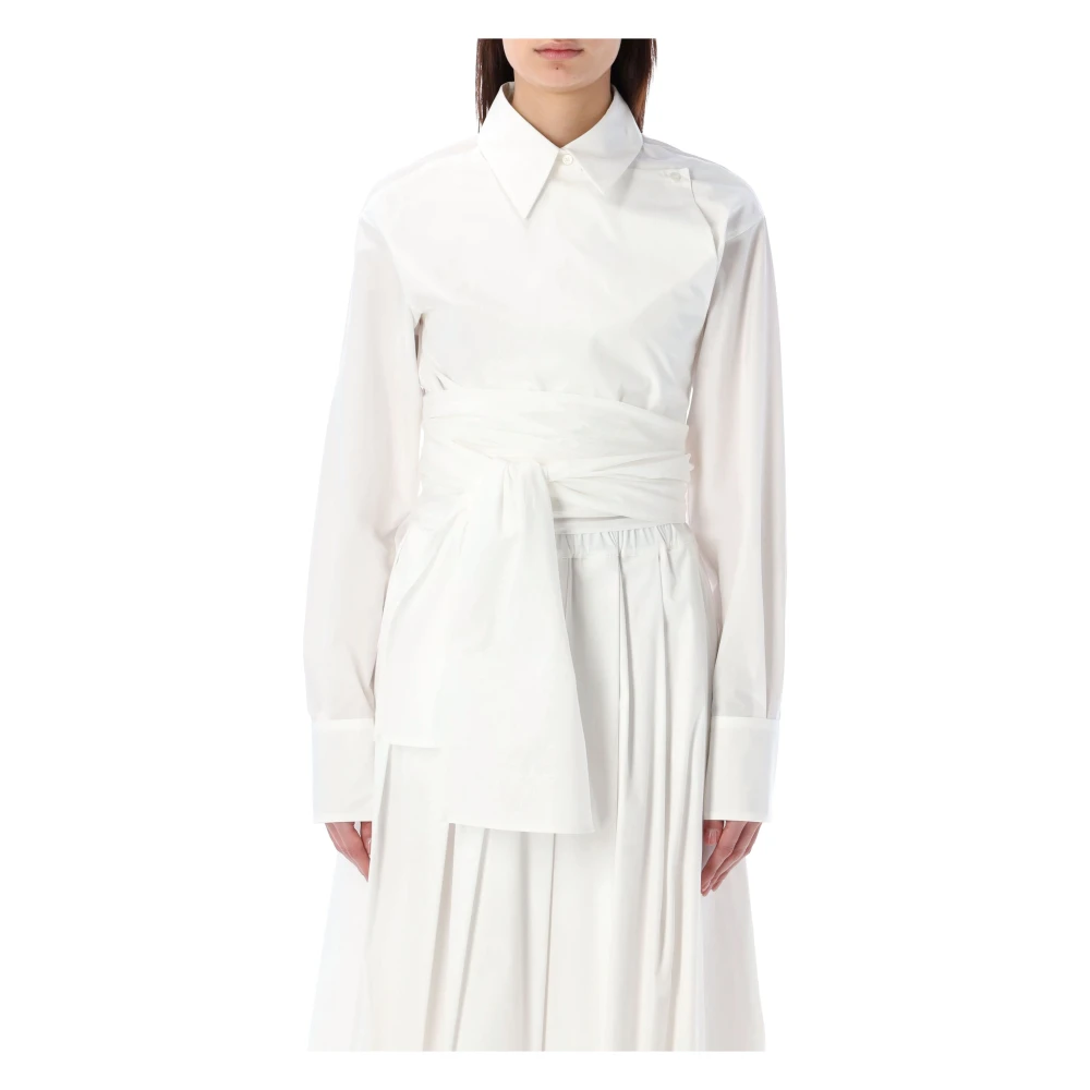 Fabiana Filippi Overhemd met stropdasdetail White Dames