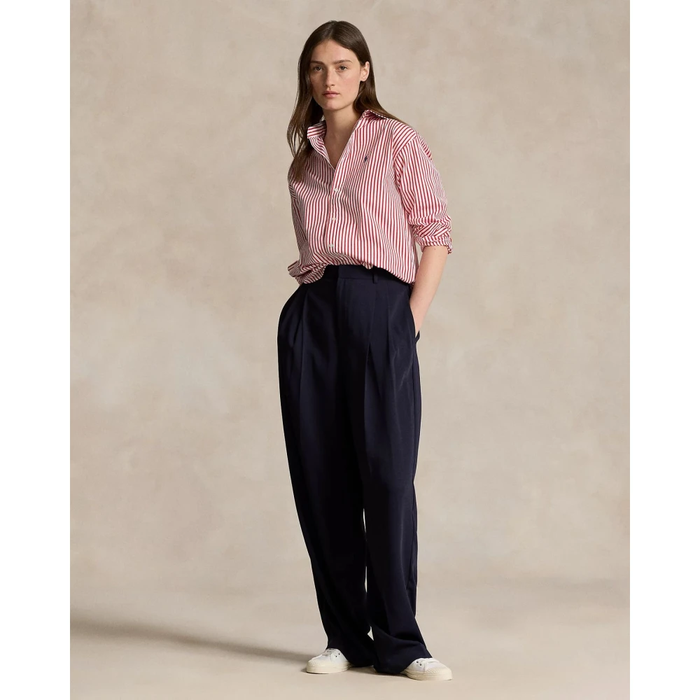 Polo Ralph Lauren Gestreept katoenen overhemd met relaxte pasvorm Red Dames