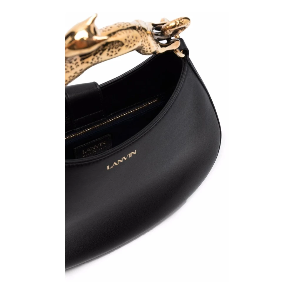 Lanvin Kattenhandvat Hobo Tas Black Dames