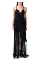 black-leaf-print-satin-chiffon-dress