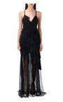 black-leaf-print-satin-chiffon-dress