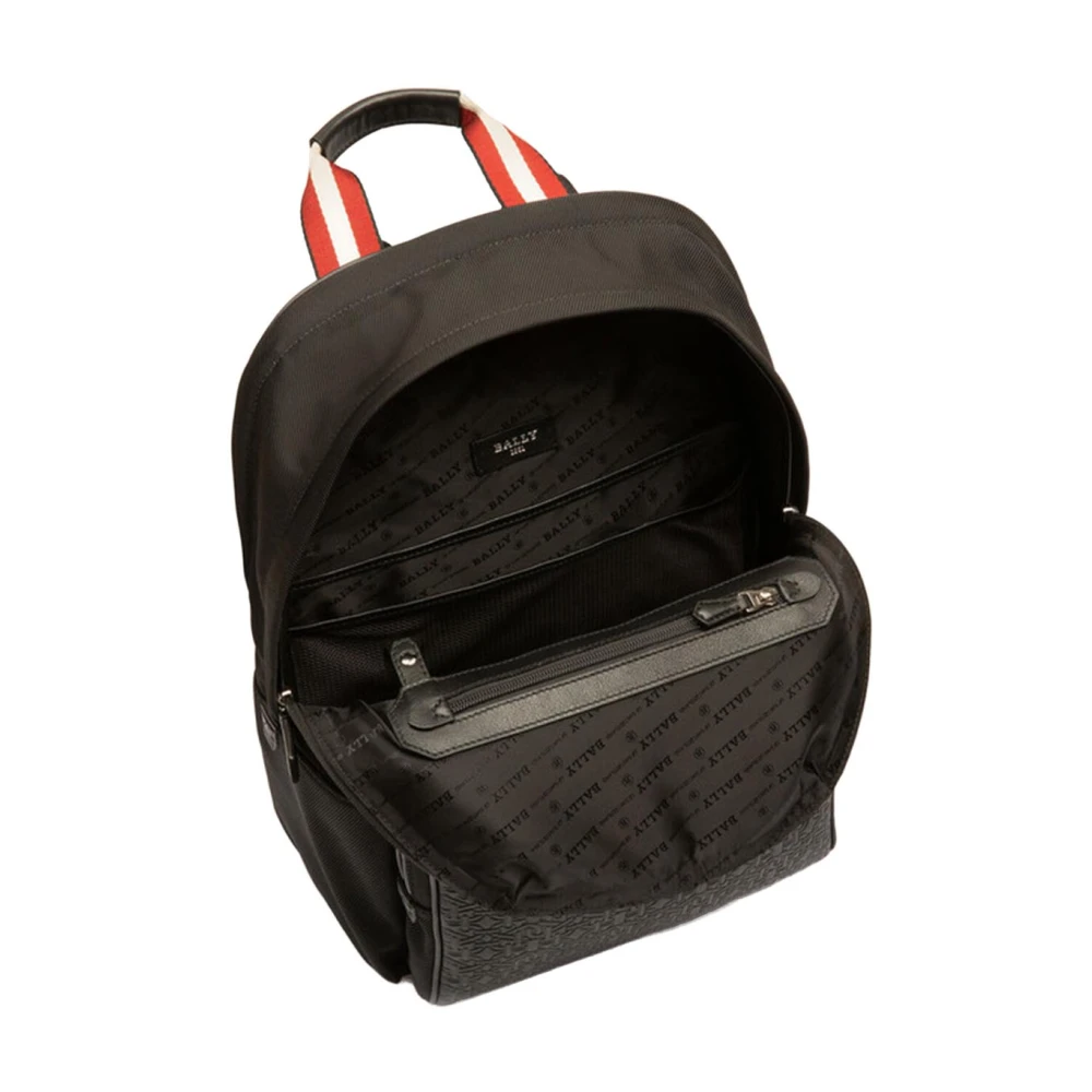 Bally Nylon Logo Rugzak Black Heren