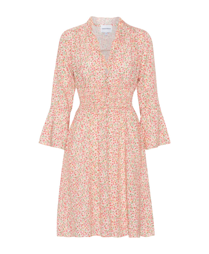 robe-courte-rose-a-fleurs