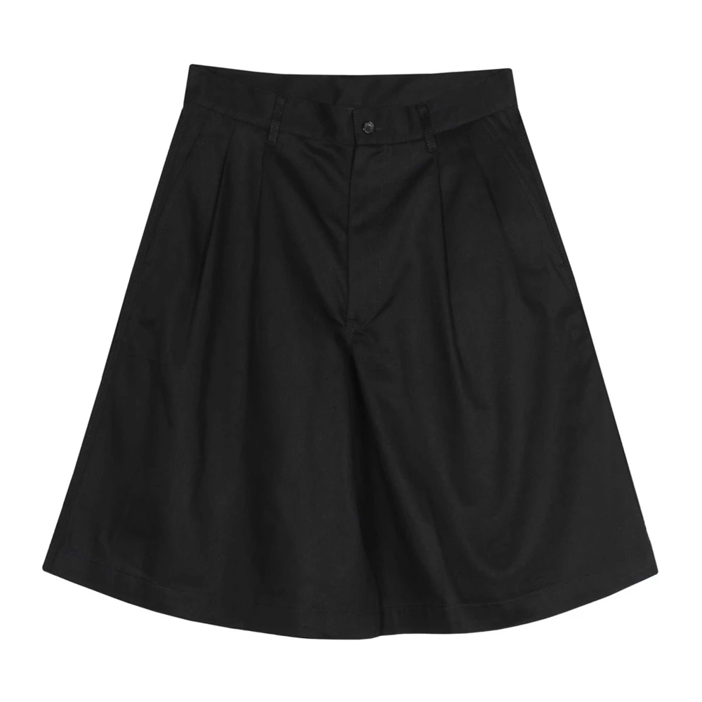Comme des Garçons Zwarte Oversized Katoenen Twill Shorts Black Heren
