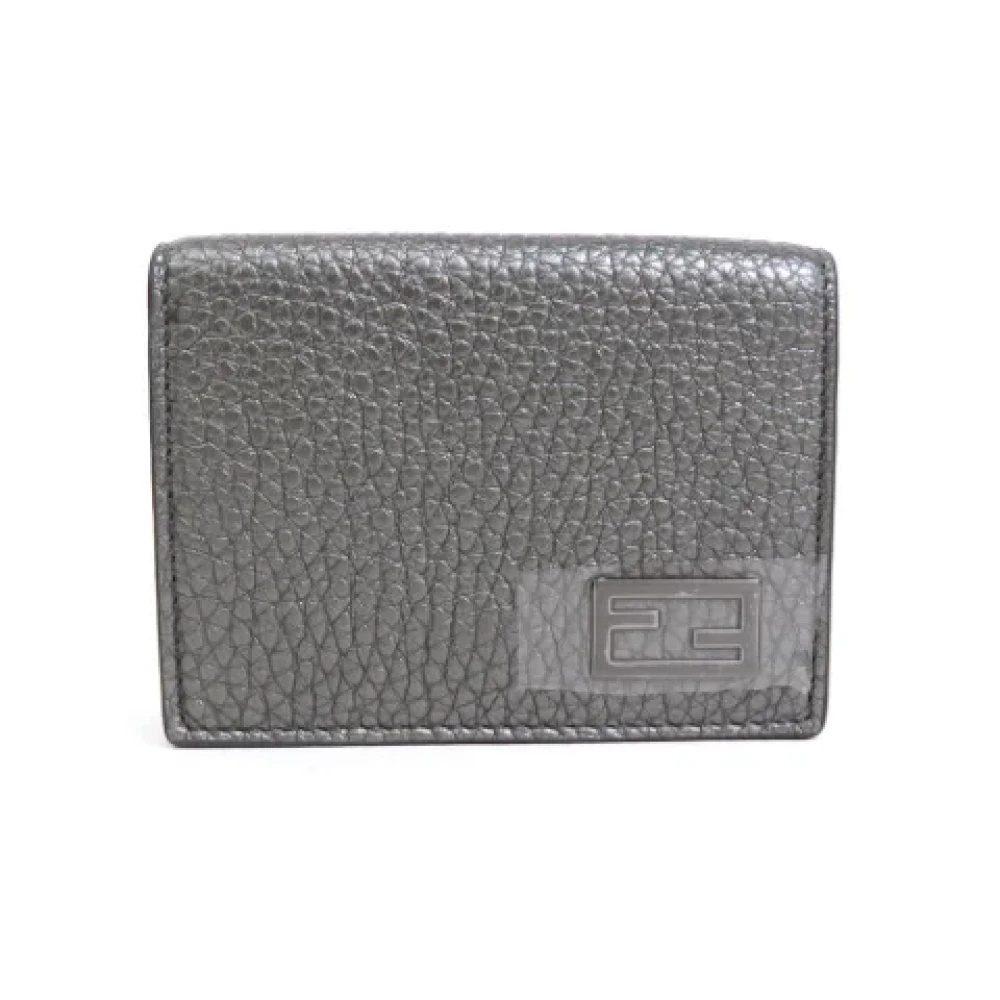 Fendi Vintage Pre-owned Leather wallets Gray Heren