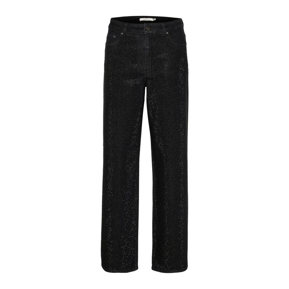 Gestuz Wijde Pijp Jeans Donkere Zwarte Wassing Black Dames