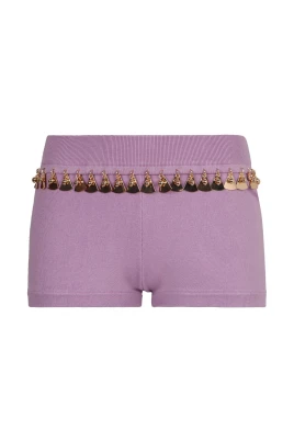 Dekorativa Ribbstickade Shorts med Kant