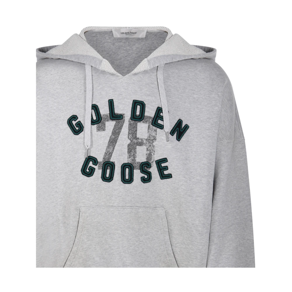 Golden Goose Vintage Ribgebreide Hoodie Sweatshirt Gray Heren