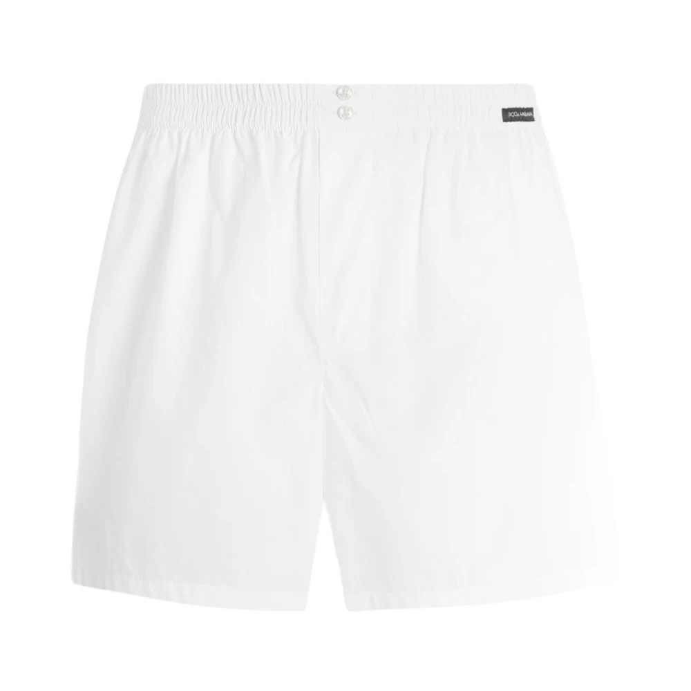 Dolce & Gabbana Men's White Underpants, M, Cotton Poplin Boxer Shorts