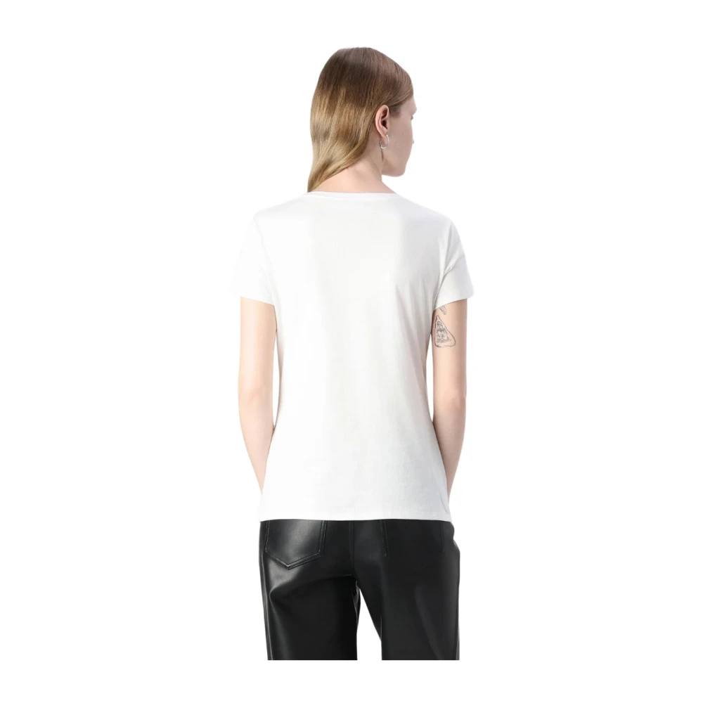 Liu Jo Zwarte Katoenen T-shirt Korte Mouw Black Dames