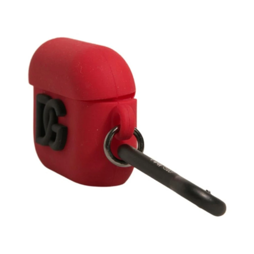 Dolce & Gabbana Geëtst siliconen Airpods-hoesje Red Heren
