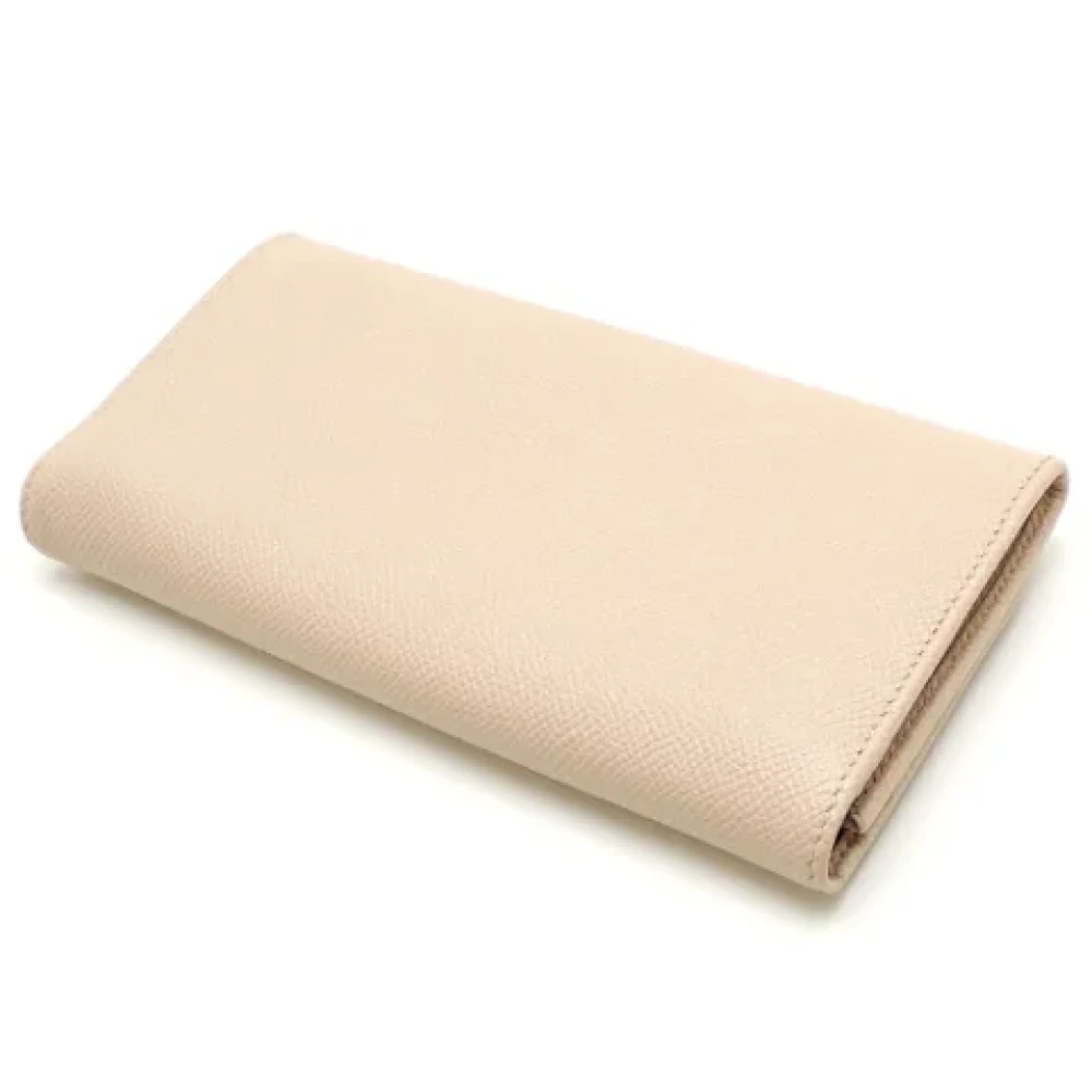 Bvlgari Vintage Pre-owned Leather wallets Beige Dames