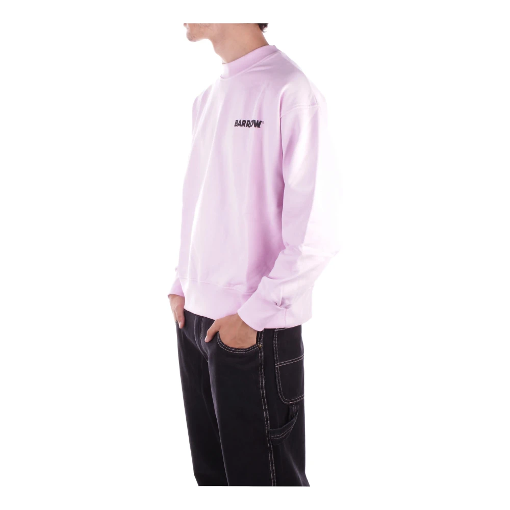 Barrow Roze Logo Sweater Pink Heren