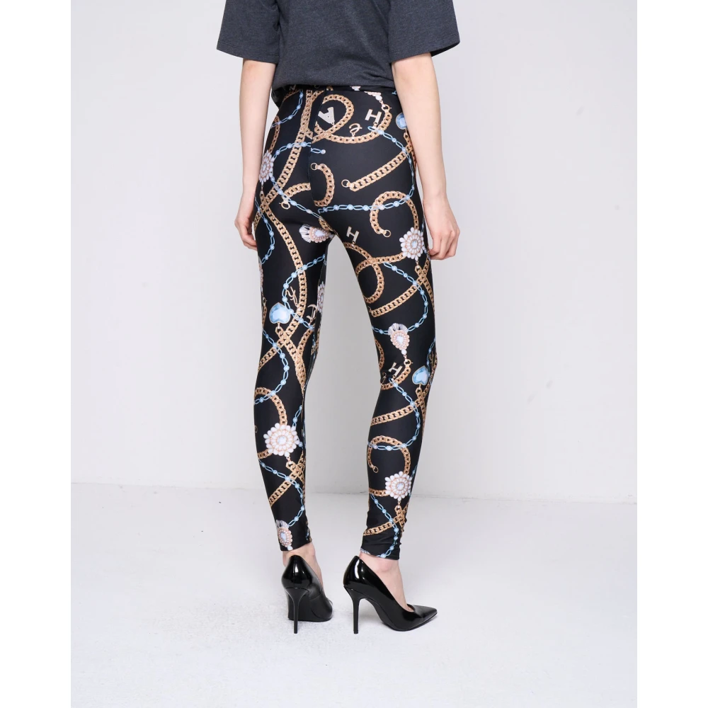Silvian Heach Hoge taille patroon leggings Black Dames