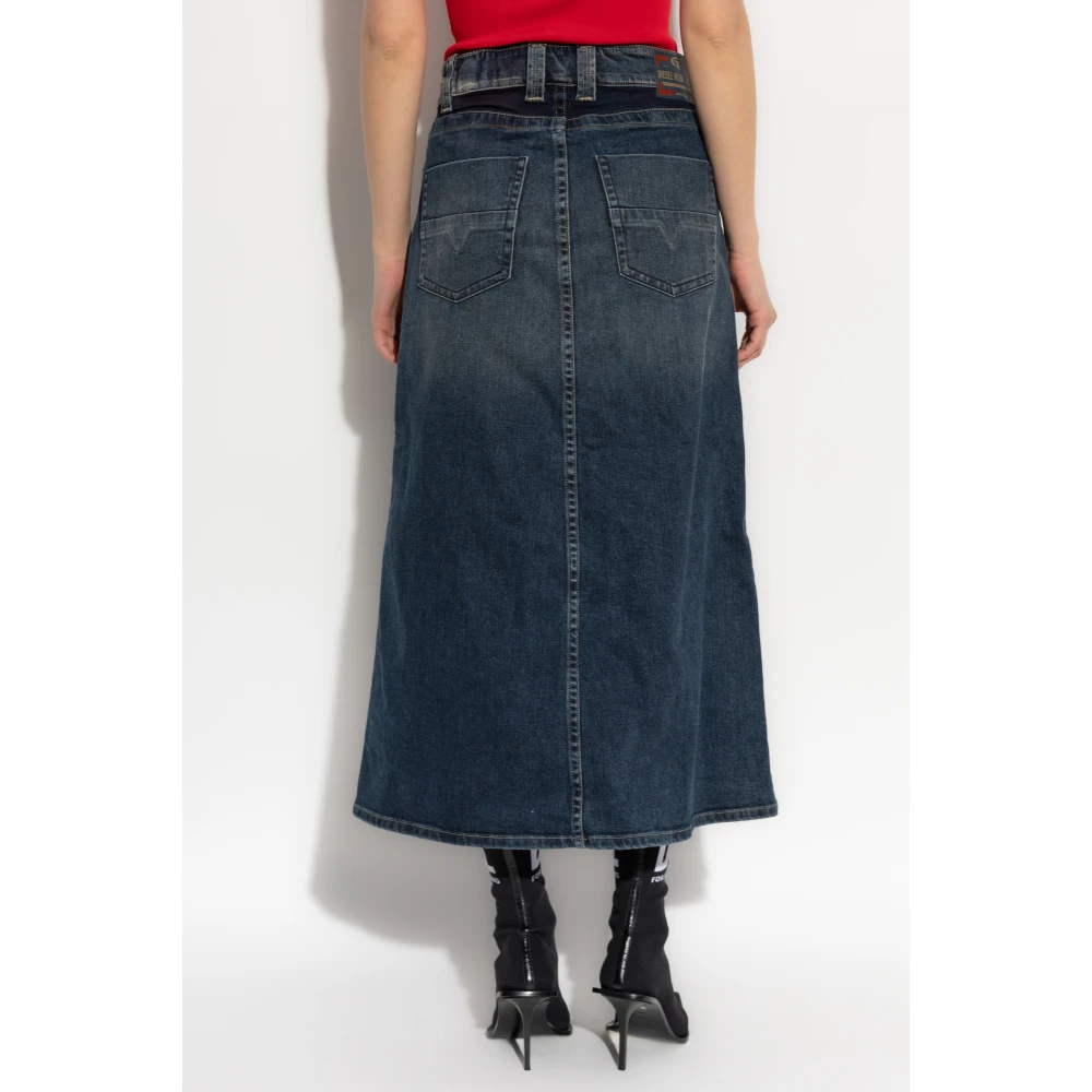 Diesel Rok De-Pago-Mid-Re Blue Dames