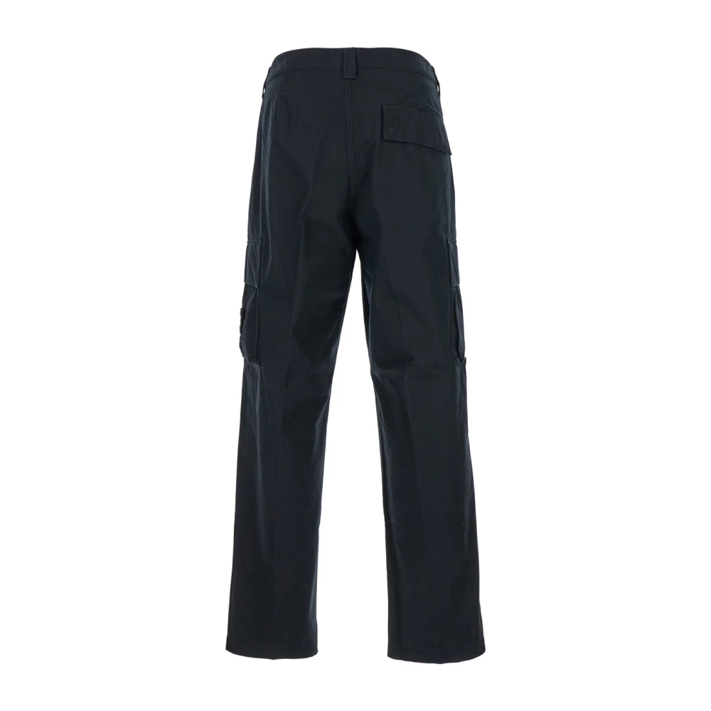Stone Island Zwarte Katoenen Broek Cotone Fermo Black Heren