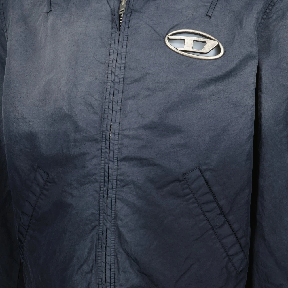 Diesel Oversized Nylon Bomber Jack Blue Heren