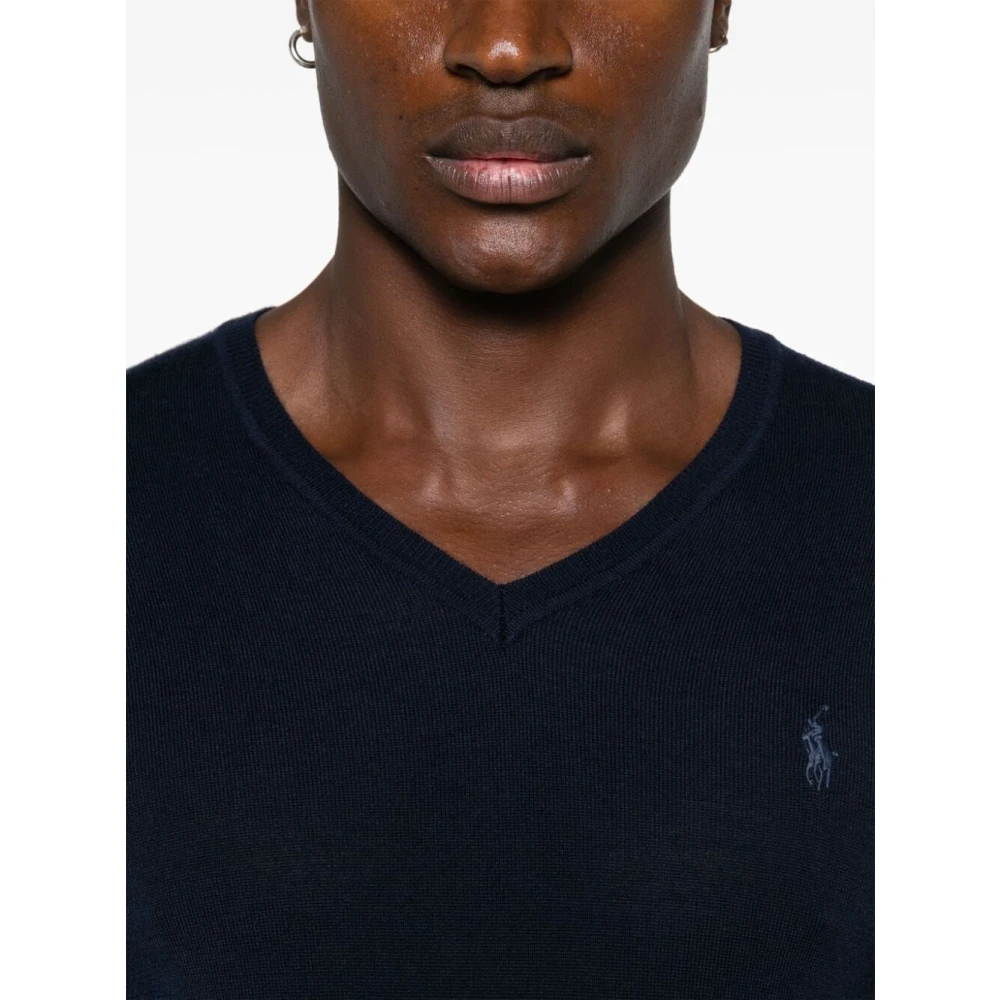 Ralph Lauren V-hals Knitwear Blue Heren