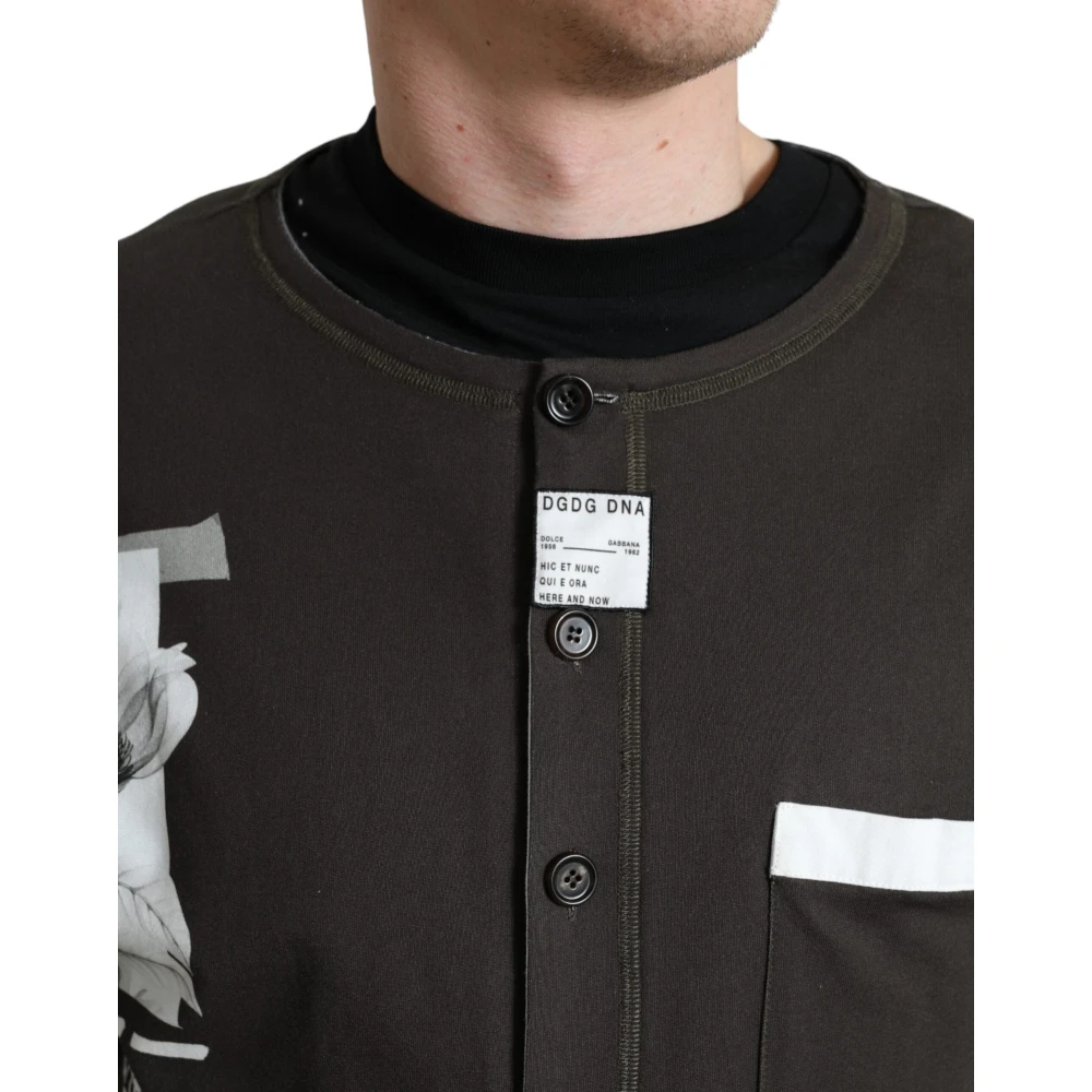 Dolce & Gabbana Elegante katoenen trui Gray Heren