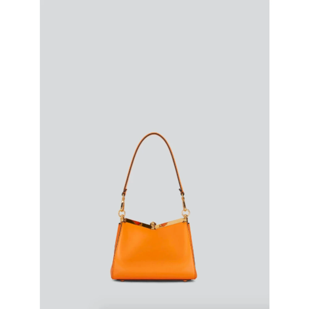 ETRO Oranje Leren Mini Tas met Metalen Sluiting Orange Dames