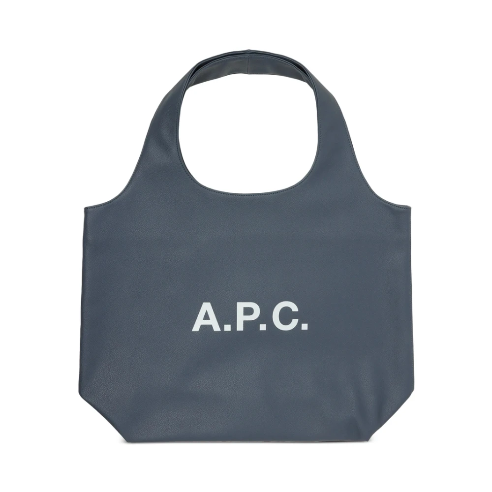 A.p.c. Blauw-Grijze Bum Bag met Logo Print Blue Heren